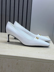 CELINE 26S HIGH HEELS 65 MM IN WHITE CALFSKIN