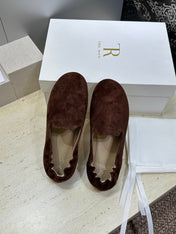THE ROW 26S BALLET FLATS IN CHOCOLATE BROWN SUEDE