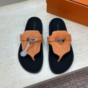 HM 26S EMPIRE SANDAL IN PEACH ORANGE SUEDE SILVER HARDWARE