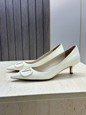 VALENTINO 26S HIGH HEELS 40 MM IN WHITE PATENT CALFSKIN