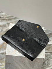 ENVELOPE CLUTCH 29 IN BLACK LAMBSKIN COPPER LOGO