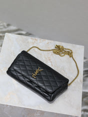 YSL 25S SAINT LAURENT GABY 19 IN BLACK QUILTED CALFSKIN GOLD HARDWRE