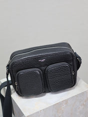 CITY CAMERA BAG 24 IN BLACK ELEPHANT PATTERN LAMBSKIN