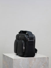 CITY CAMERA BAG 24 IN BLACK ELEPHANT PATTERN LAMBSKIN
