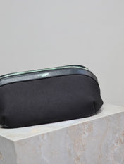 YSL 25S CLASSIC CROSSBODY BAG 26 IN BLACK CANVAS SILVER HARDWARE