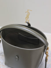 YSL 25S LE 37 MINI 20 IN DARK OLIVE CALFSKIN GOLD HARDWARE