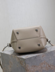YSL 25S LE 37 BAG 20 IN DUSTY GRAY CALFSKIN SILVER HARDWARE