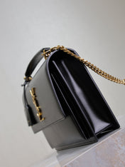 YSL 25S SUNSET MM 25 IN BLACK CALFSKIN GOLD HARDWRE