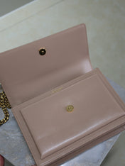 YSL 25S SUNSET BAG 22 IN WARM TAUPE PINK CALFSKIN GOLD HARDWARE