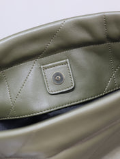 JAMIE POCHON 38 IN ARMY GREEN LAMBSKIN GOLD HARDWARE