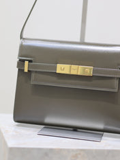MANHATTAN IN BOX SMALL 24 IN KOMBU GREEN CALFSKIN GOLD HARDWARE