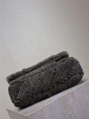 JAMIE BAG 25 IN DARK GRAY LAMB WOOL
