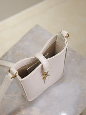 LE 5 À 7 PHONE BAG 18 IN WHITE CALFSKIN