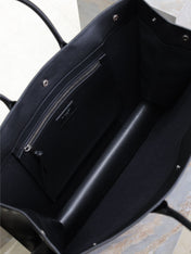 YSL 25S RIVE GAUCHE LARGE TOTE BAG 48 IN BLACK CALFSKIN