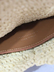 YSL 25S CASSANDRE LARGE ENVELOPE POUCH 29 IN NATURAL RAFFIA GOLD HARDWRE
