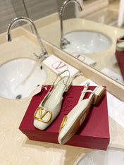 VALENTINO 26S SLINGBACK IN CREAM WHITE SMOOTH CALFSKIN