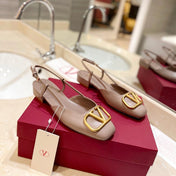 VALENTINO 26S SLINGBACK IN BEIGE PINK SMOOTH CALFSKIN