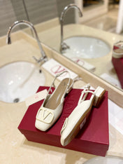 VALENTINO 26S SLINGBACK IN CREAM WHITE PATENT CALFSKIN