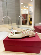 VALENTINO 26S SLINGBACK IN CREAM WHITE PATENT CALFSKIN