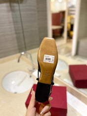 VALENTINO 26S SLINGBACK IN BLACK PATENT CALFSKIN