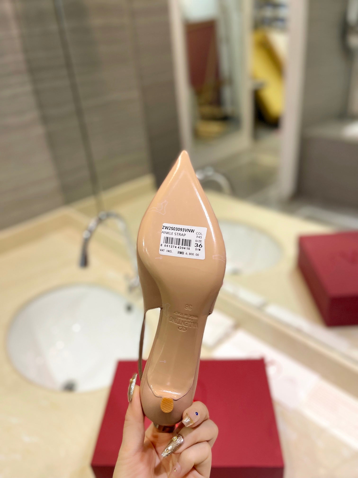 VALENTINO 26S SLINGBACK PUMPS 65 MM IN NUDE CALFSKIN