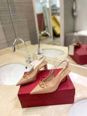 VALENTINO 26S SLINGBACK PUMPS 65 MM IN NUDE CALFSKIN