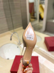 VALENTINO 26S SLINGBACK PUMPS 65 MM IN BEIGE CALFSKIN