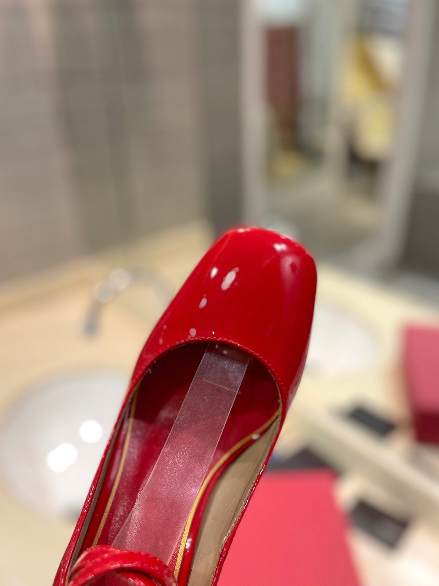 VALENTINO 26S ANKLE STRAP PUMPS 60 MM IN RED PATENT CALFSKIN