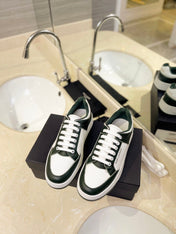 SL SL/61 SNEAKERS DARK GREEN AND WHITE CALFSKIN