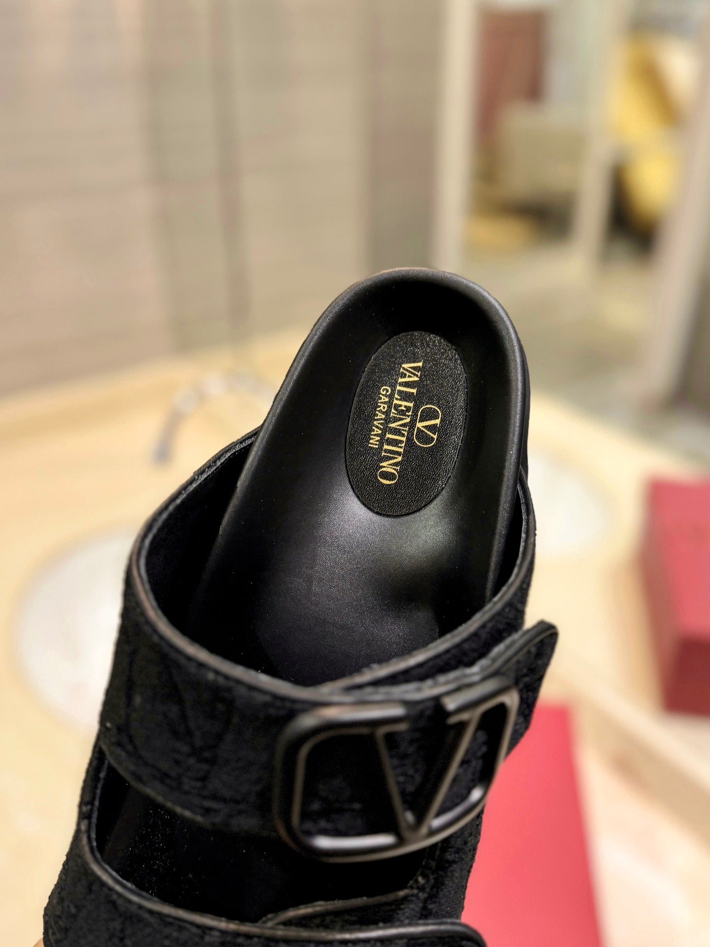 VALENTINO 26S VELCRO SANDALS IN BLACK JACQUARD FABRIC AND LEATHER WITH HARDWARE