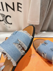 SANTORINI SANDAL BLEU CLAIR LAMBSKIN