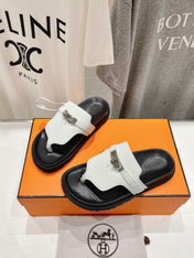 EMPIRE SANDAL BLACK MIX WHITE CALFSKIN
