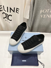 PRA PRINTED COTTON SNEAKERS BLACK AND WHITE CANVAS