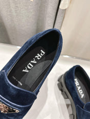 MONOLITH LOAFERS IN NAVY BLUE SUEDE