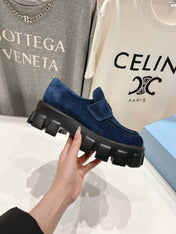 MONOLITH LOAFERS IN NAVY BLUE SUEDE