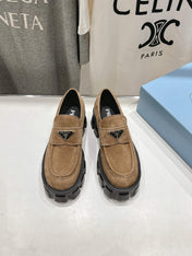 MONOLITH LOAFERS IN CAMEL BEIGE SUEDE