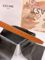 CELINE 25S BELT 25MM REVERSIBLE TRIOMPHE IN BLACK BROWN CALFSKIN 565539