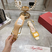 VIVIER SLINGBACK 45 IN YELLOW CALFSKIN