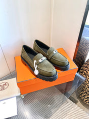 ICONE LOAFER IN ARMY GREEN SUEDE