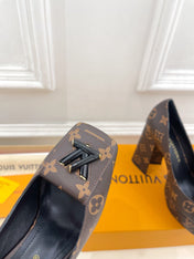 SHAKE MARY JANE HIGH HEEL 12 CM IN CHOCOLATE BROWN MONOGRAM CALFSKIN