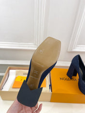SHAKE MARY JANE HIGH HEEL 12 CM IN CLASSIC BLUE DENIM FABRIC