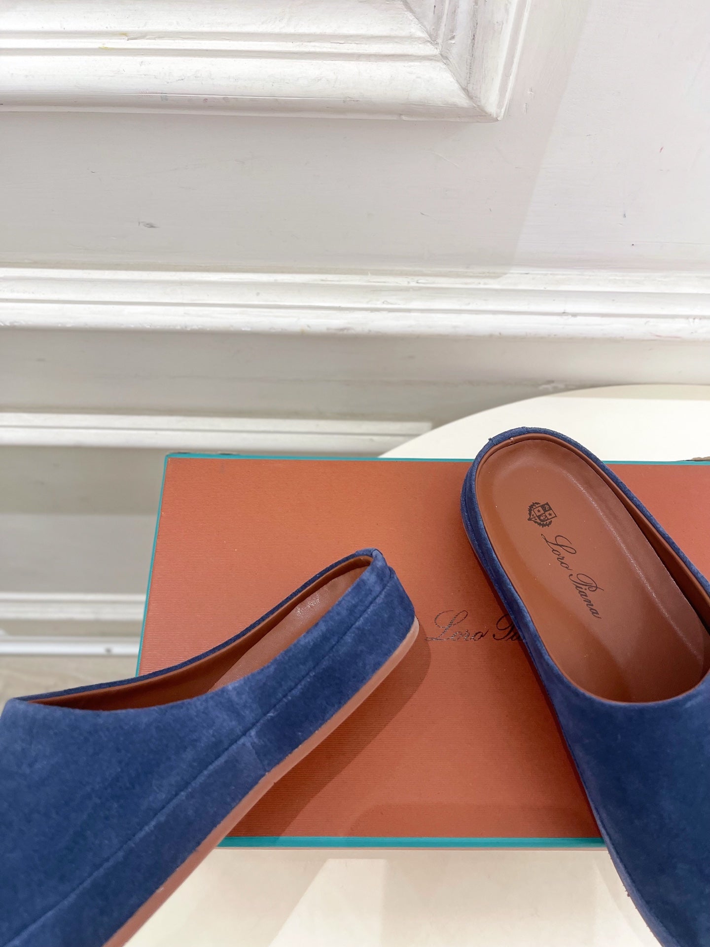 LP 25S MULES IN NAVY BLUE SUEDE