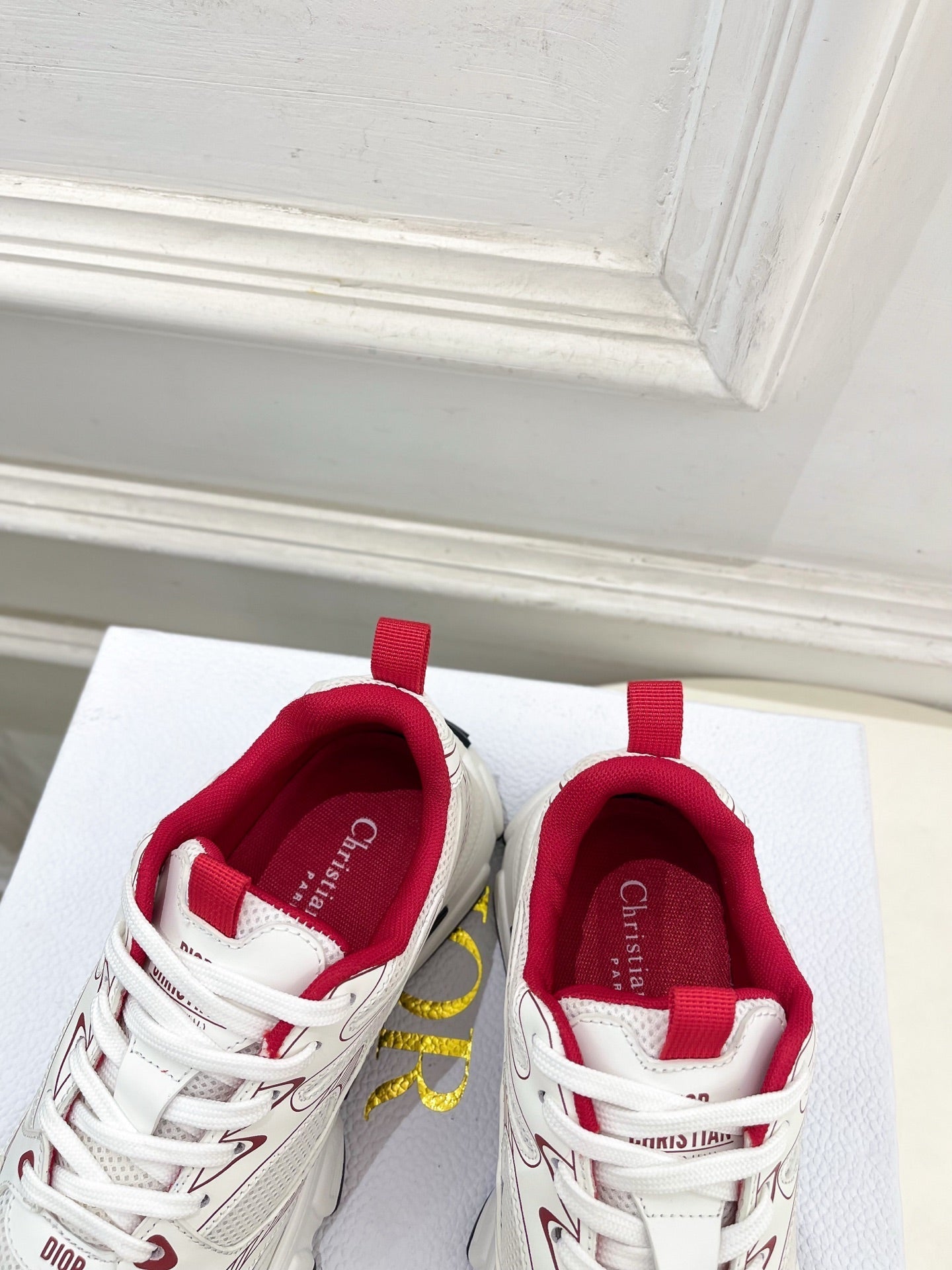 DIOR 26S SNEAKER IN WHITE CALFSKIN AND MESH FABRIC