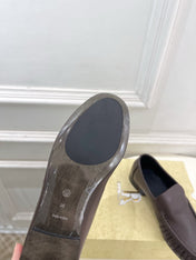 THE ROW 26S MOCCASIN LOAFERS 20MM IN BROWN CALFSKIN