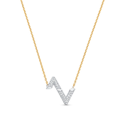 VOLT SILVER DIAMOND PEDANT NECKLACE