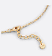 CD 26S CD LOGO PEARL CHAIN NECKLACE IN GOLD TONE METAL WITH WHITE PEARL 631005