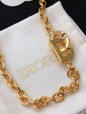 CD 26S CD LOGO CHUNKY CHAIN NECKLACE IN GOLD TONE METAL 631003