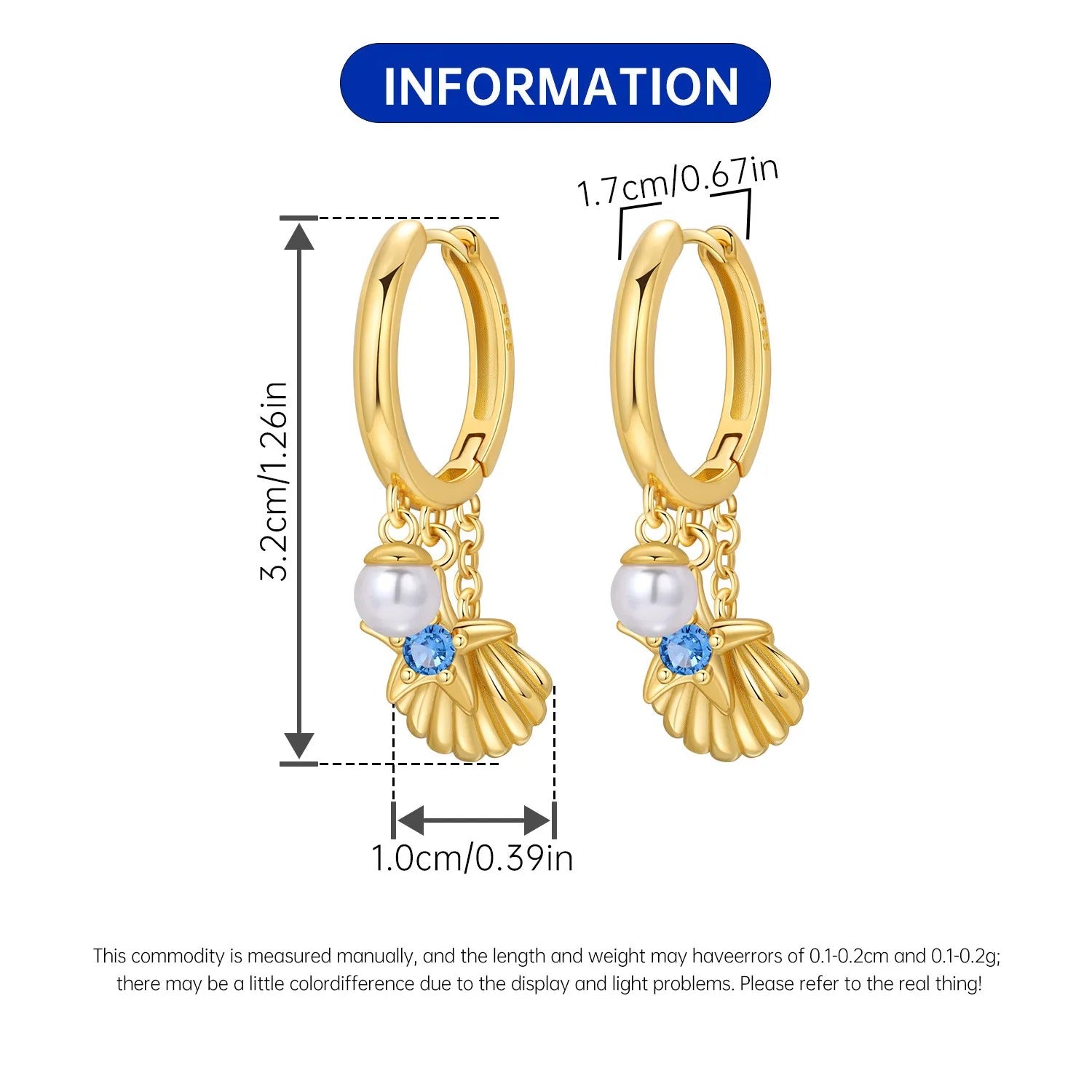 Pearl Starfish Shell Drop Earrings