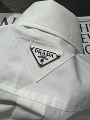 PRADA 26S CROPPED LONG-SLEEVE SHIRT 1155