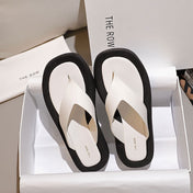 THE ROW 26S GINZA THONG SANDALS IN WHITE CALFSKIN AND BLACK SUEDE